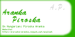 aranka piroska business card